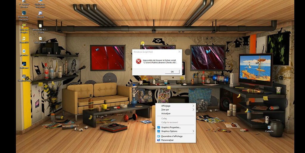 Erreur Windows Script Host Intempestive Impossible De Trouver Le Fichier Script C Users Public Libraries Checks Vbs Et Entrees Du Menu Clic Droit Manquantes Sur Bureau Bidouilleurs Korben Communaute